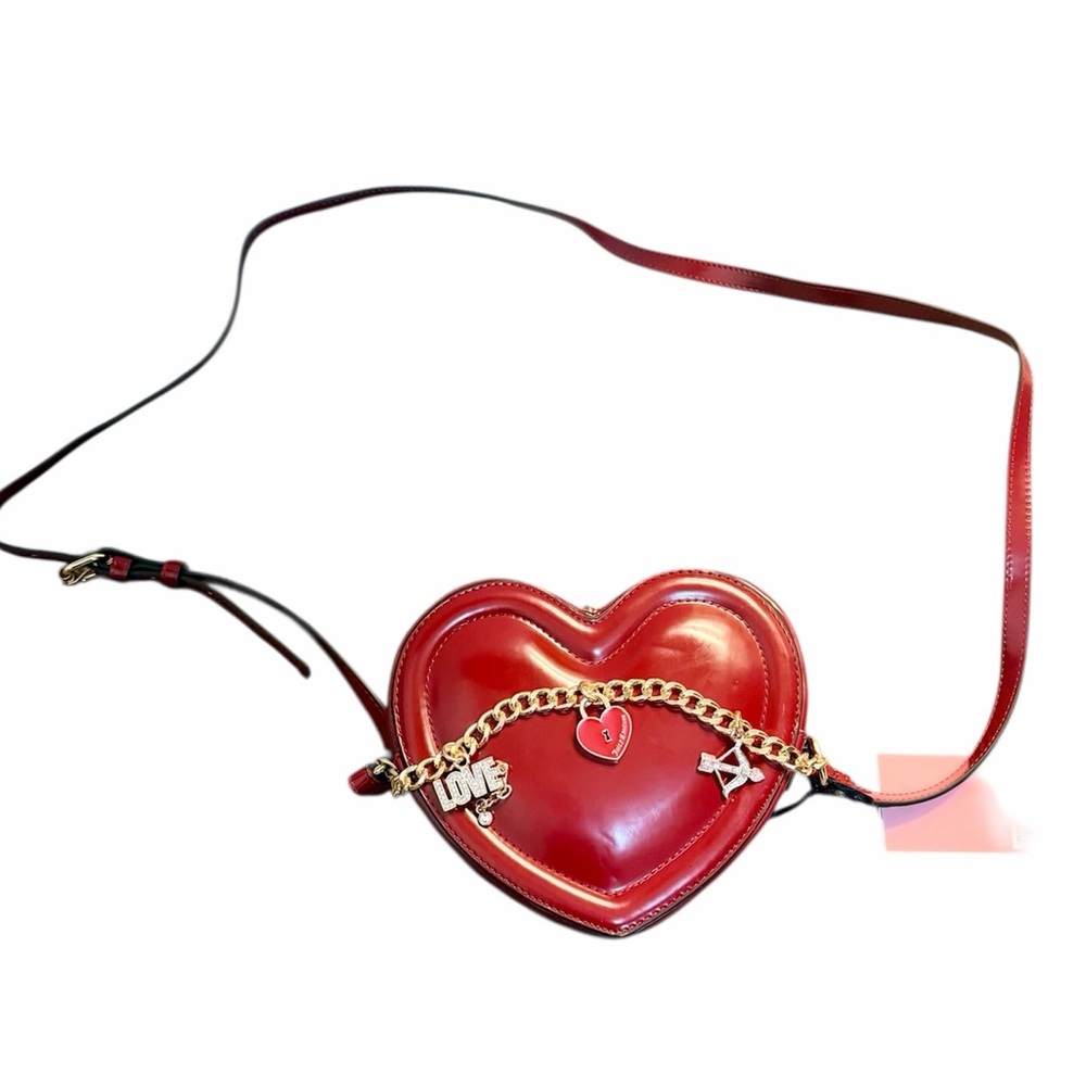 Juicy Couture Dark Red Heart-Shaped Crossbody Bag